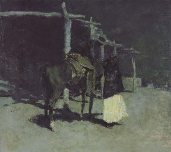 Waiting in the Moonlight (mk43), Frederic Remington